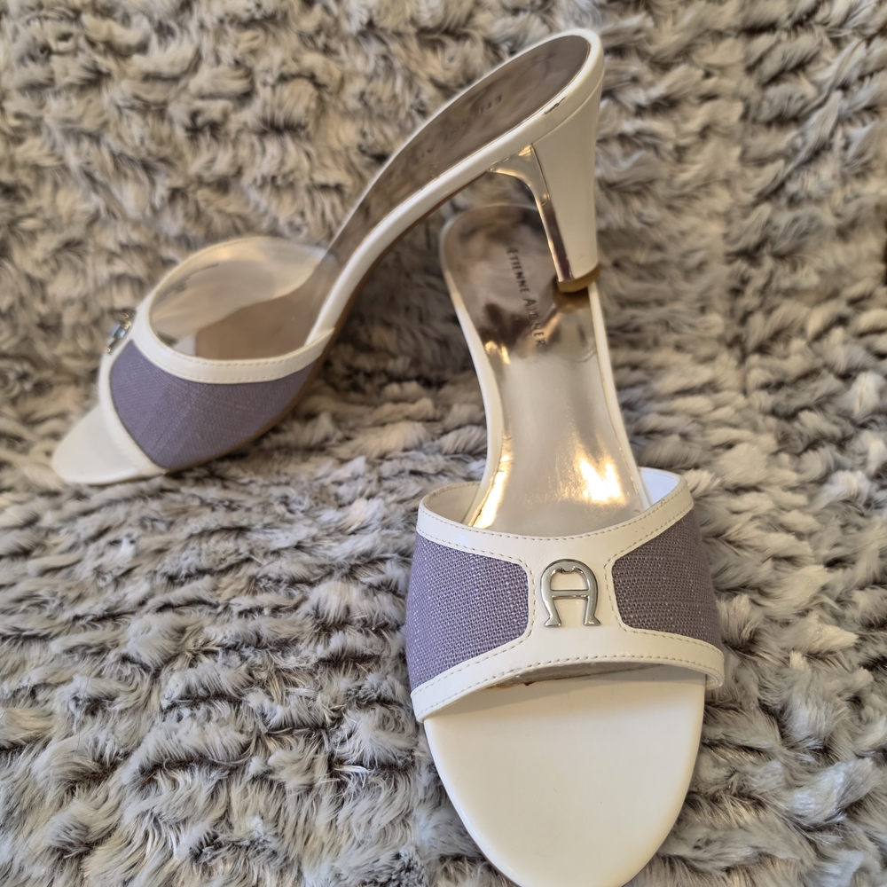 Etienne Aigner White and Lavender Heels